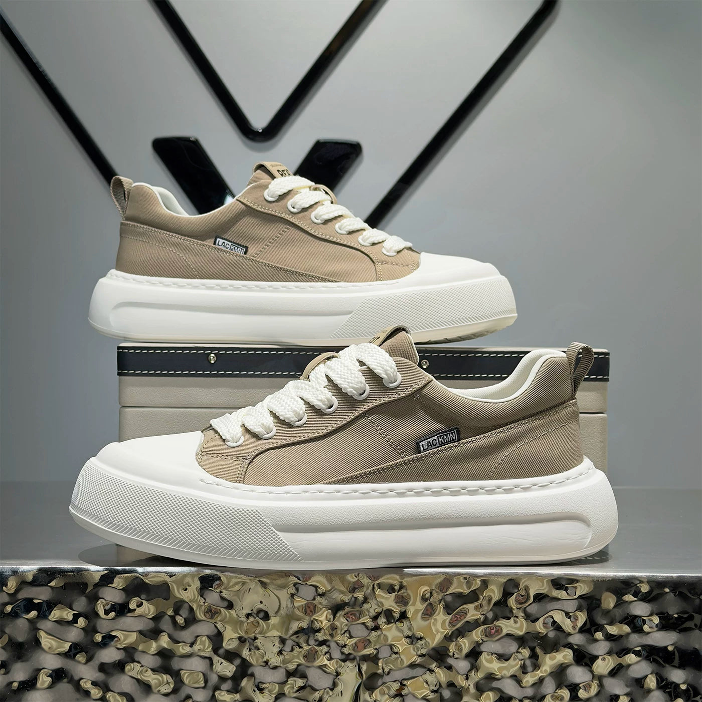 Men's Platform Breathable Low-Top Trendy Canvas Shoes 2026 Summer New
