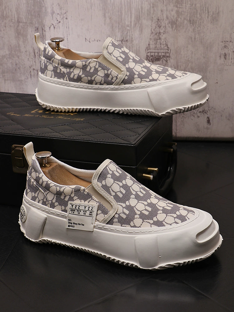 Loafers, men's fashion slip-ons, slip-ons, casual shoes, thick-sole, heightened, breathable, summer men's shoes, men's single shoes