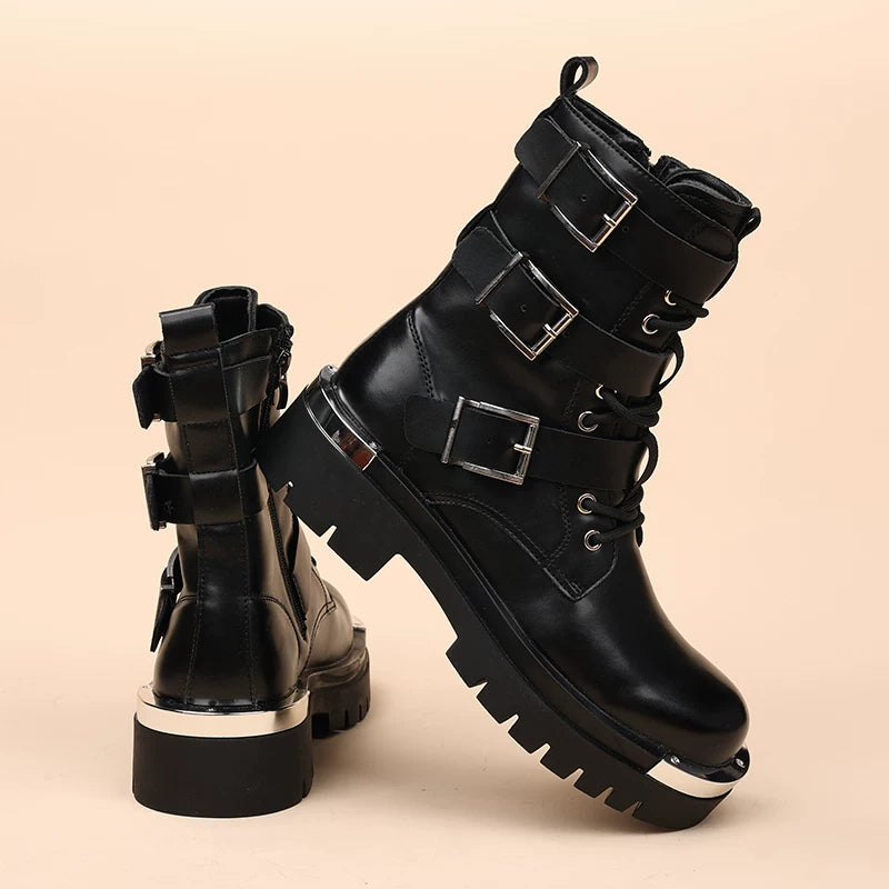Men's Martin Boots, Height Increasing, Thick Sole