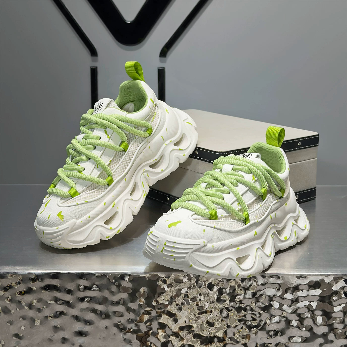 Men's Platform Breathable Mesh Trendy Chunky Dad Sneakers 2026 Summer New