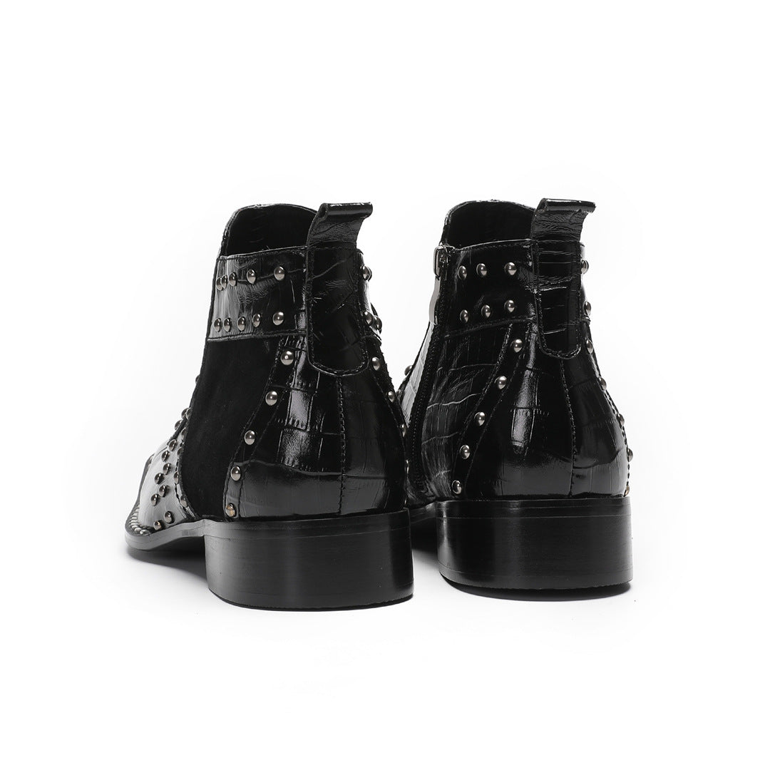 Men's Leather Martin Boots – Breathable, British Style – Style 65