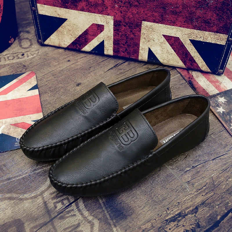 2024 summer new Doudou shoes men's fashion business lazy shoes Korean style casual slip-on leather shoes driving shoes men's shoes