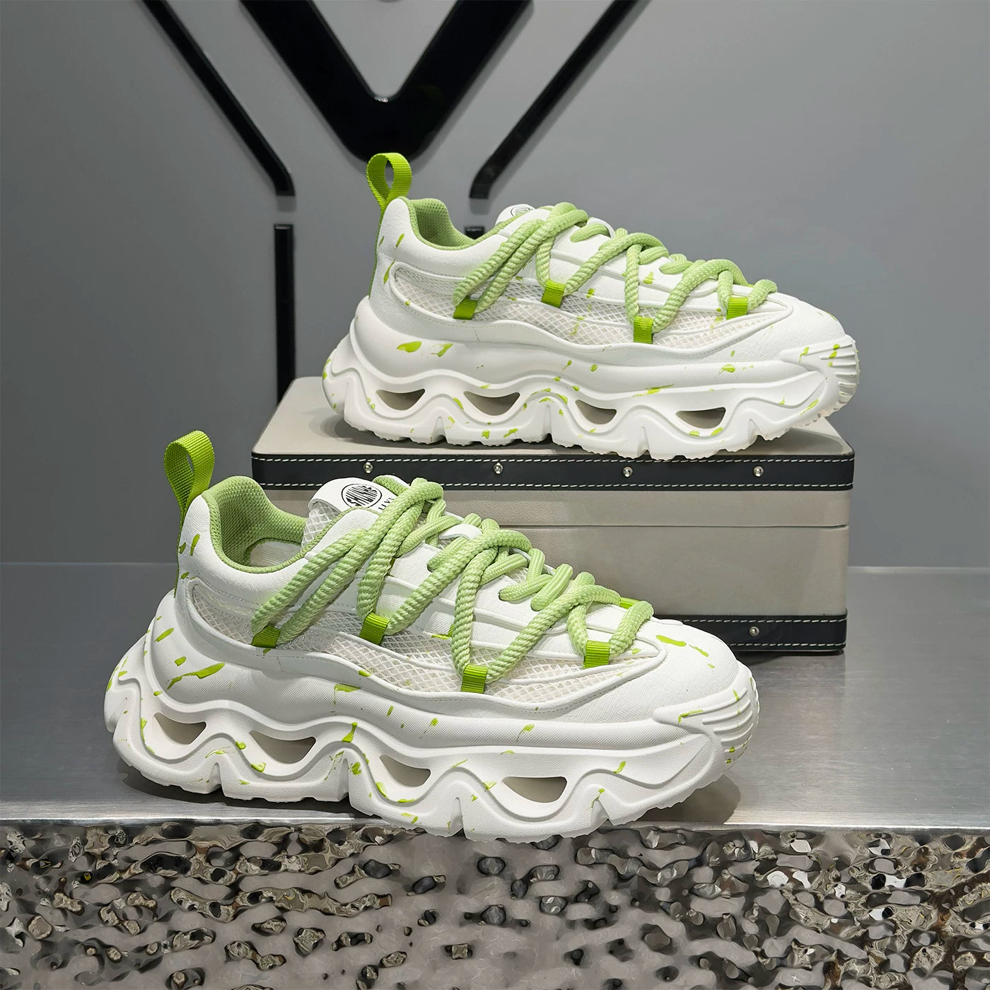 Men's Platform Breathable Mesh Trendy Chunky Dad Sneakers 2026 Summer New