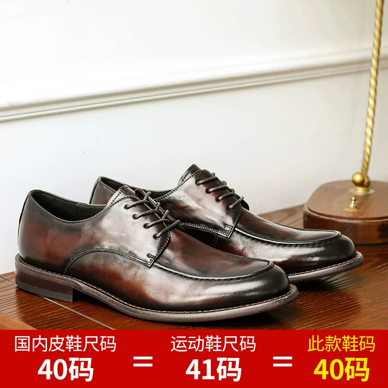 Men's Genuine Leather Leather Shoes, Height Increasing, Soft Sole