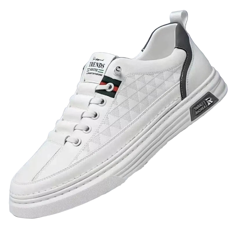 Men's Casual Leather Shoes - Breathable White Non-Slip