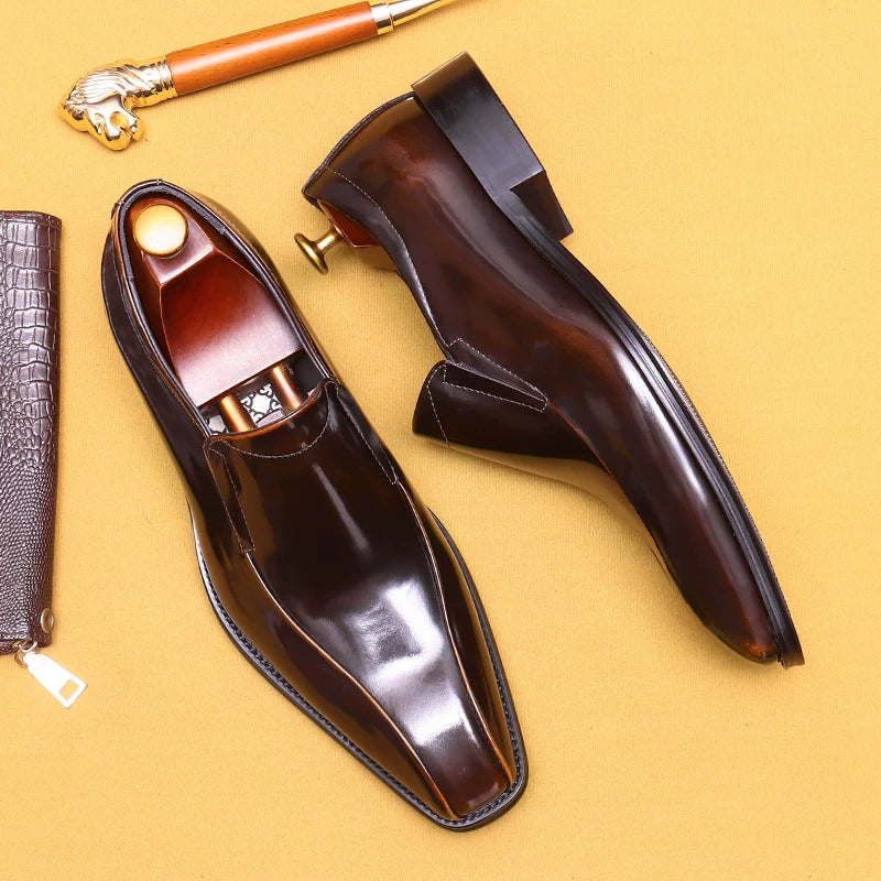 Men's Patent Leather Loafers, Slip-On, Glossy