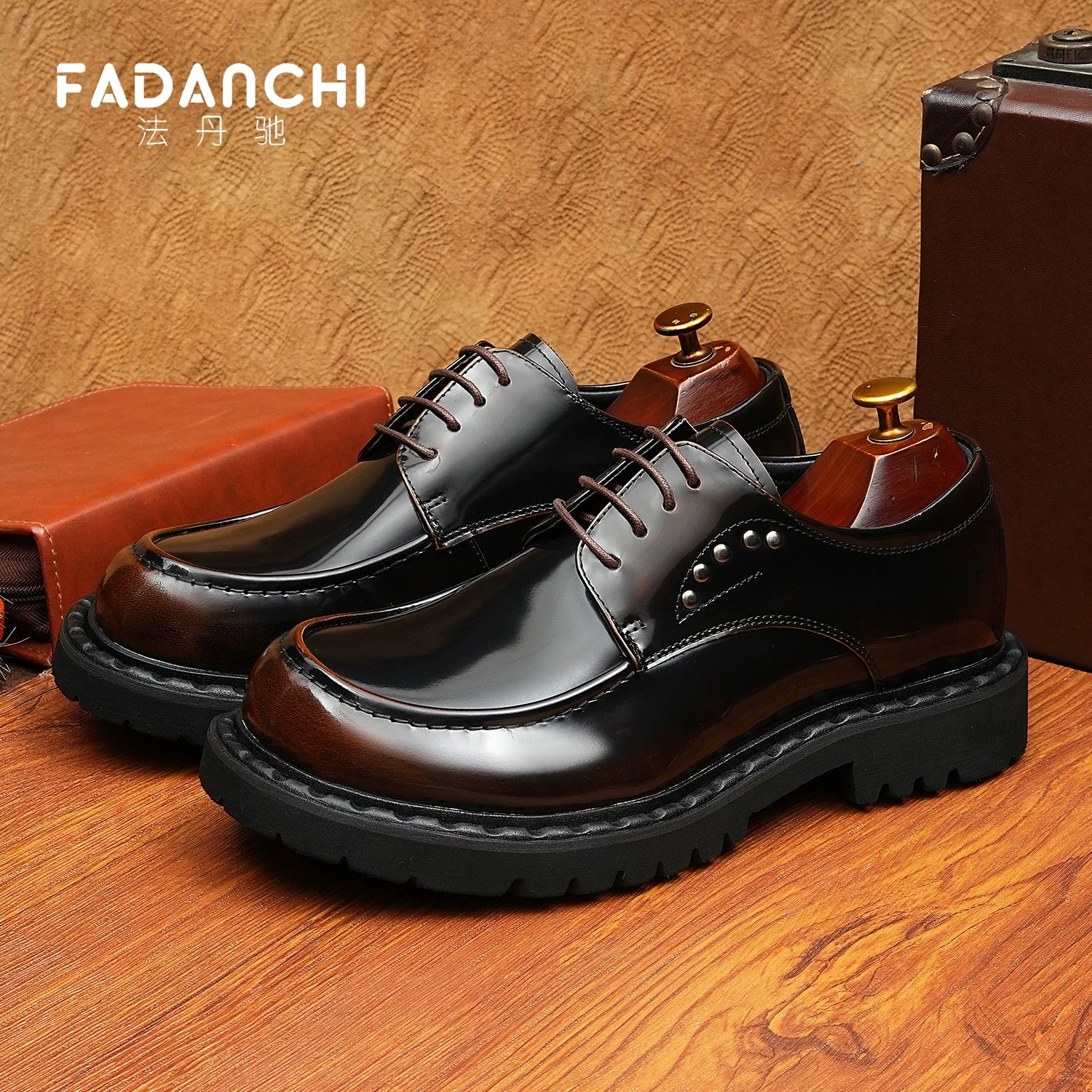 Men's Derby Shoes, Glossy, Business