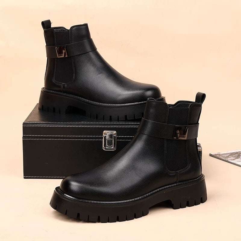 Men's Martin Boots, Height Increasing, Thick Sole