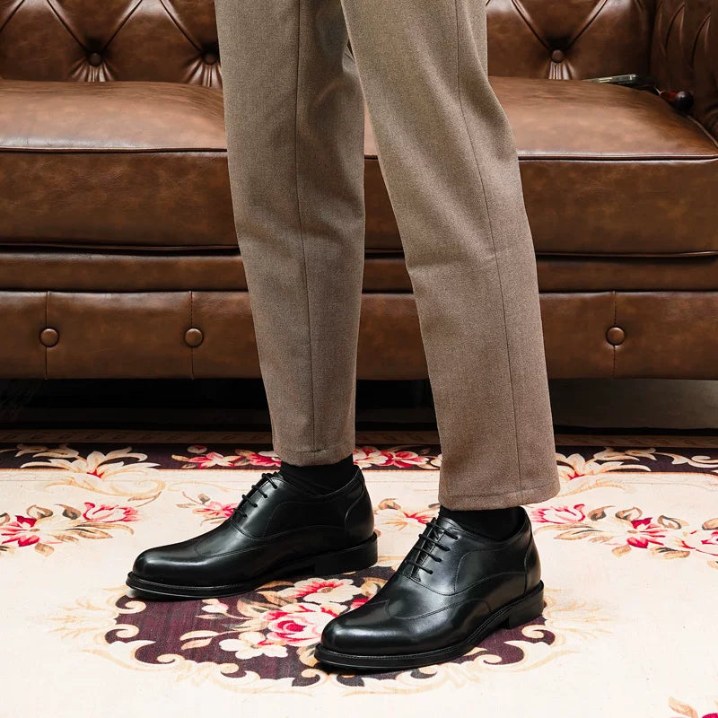 Men's Genuine Leather Leather Shoes, Height Increasing, Business