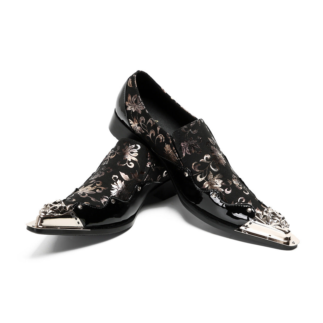 2024 casual low-top foot set men's leather shoes foreign trade tide shoes printing personality street Internet celebrity men's shoes large size shoes size 47
