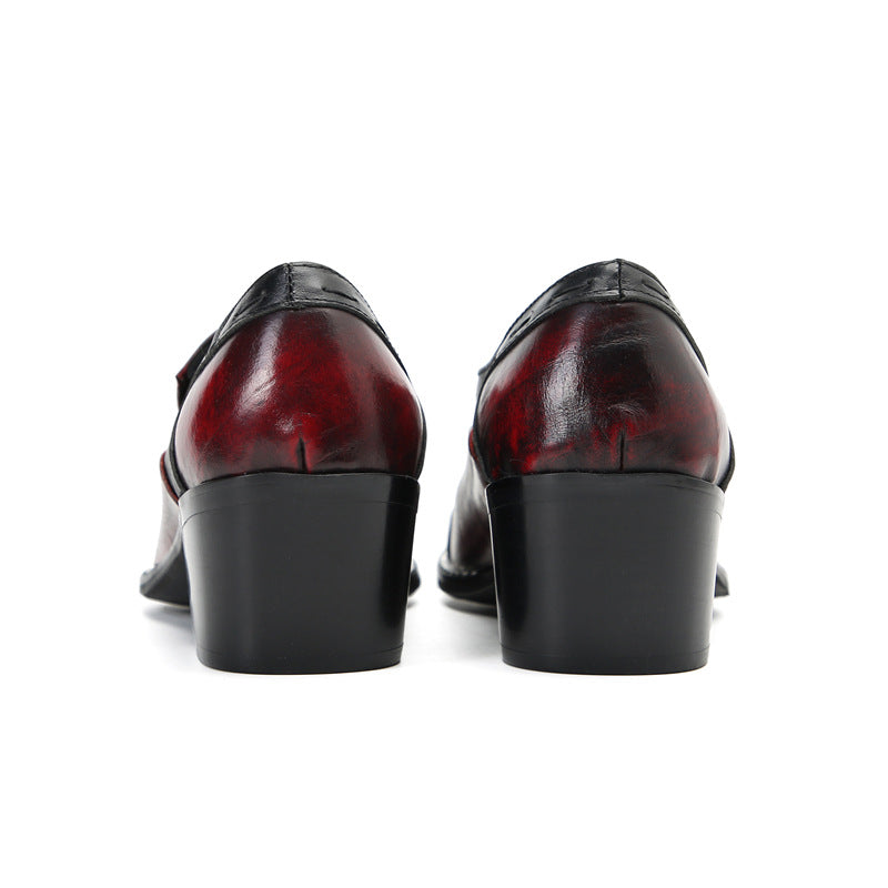 British men's shoes men's best man red groom business dress soft-soled suit summer casual leather shoes men's wedding shoes