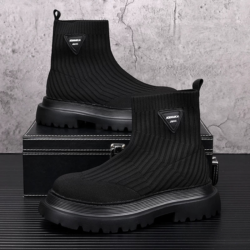 Men's Martin Boots, Height Increasing, Thick Sole