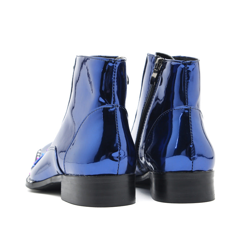 Chelsea boots men's shoes autumn and winter men's leather shoes Martin boots high-top British style outdoor tooling black waterproof leather boots