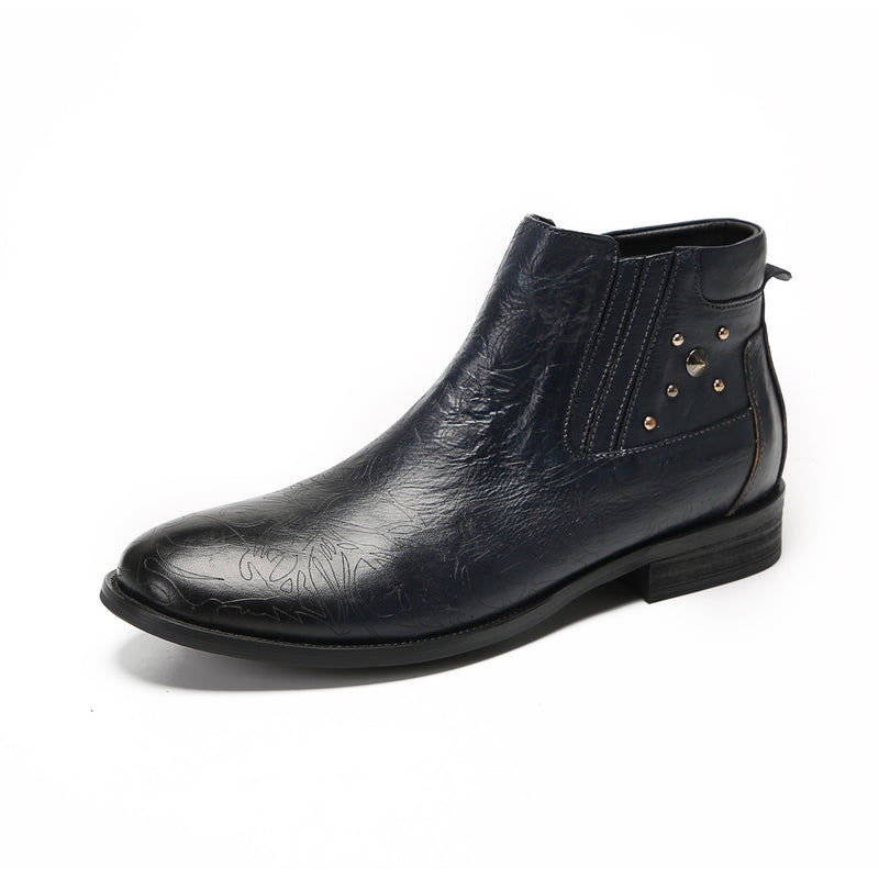Men's Leather Chelsea Boots, Business, Handmade, Style 13