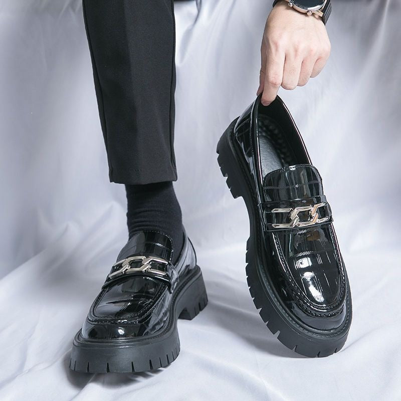 Men's leather dress shoes - british style, glossy finish, perfect for suits, summer 2026, wedding