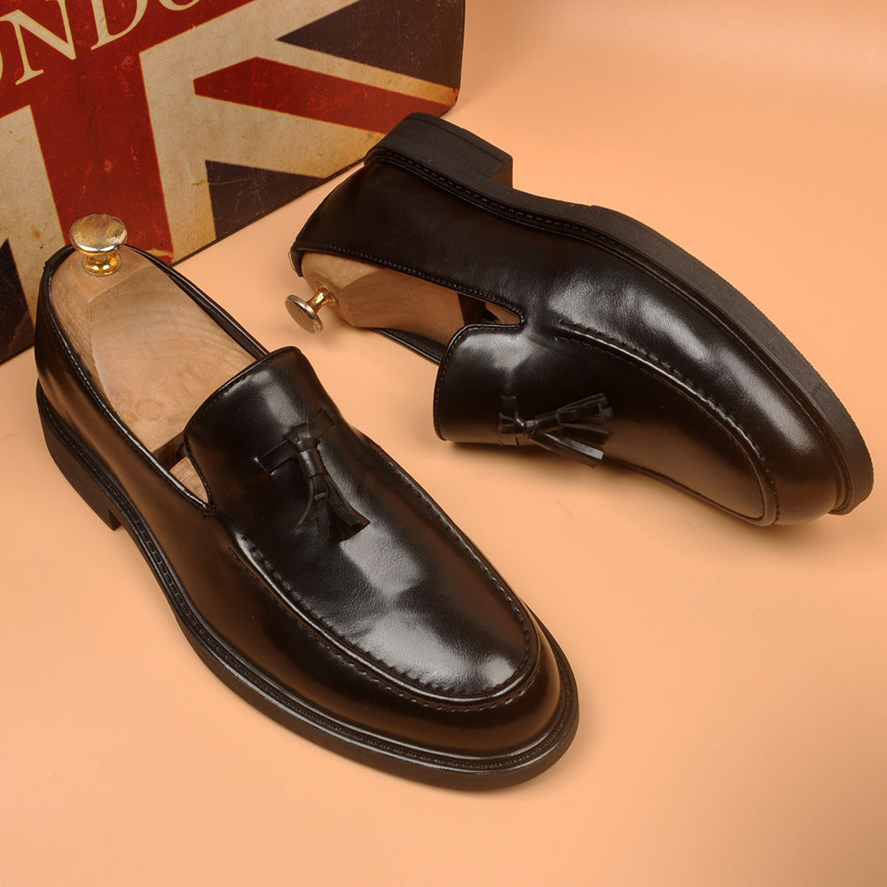 Fashioneasiest for match business men's shoes tassel formal dress hidden heelcasual leather shoes we 4