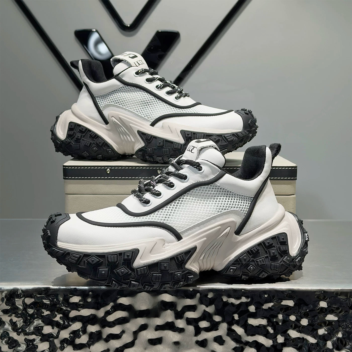 Men's Height-Increasing Platform Breathable Mesh Chunky Dad Sneakers Spring-Summer New