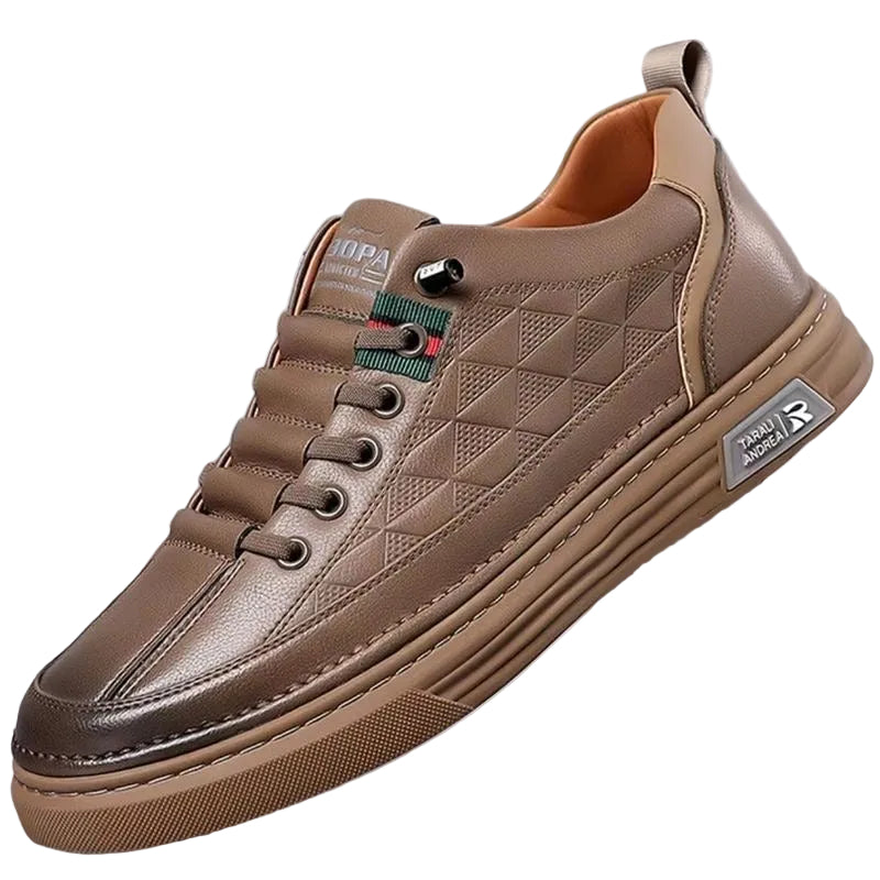 Men's Casual Leather Shoes - Breathable White Non-Slip 7