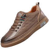 Men's Casual Leather Shoes - Breathable White Non-Slip