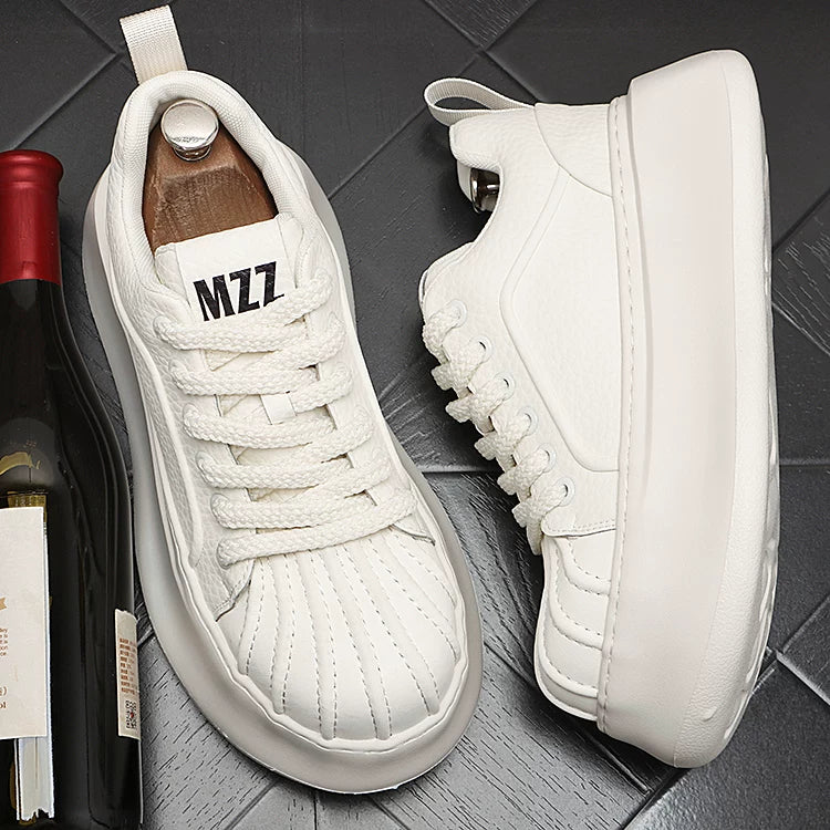 Men's Platform Height-Increasing White Lightweight Shell-Toe Mules Athletic Casual 2026 New