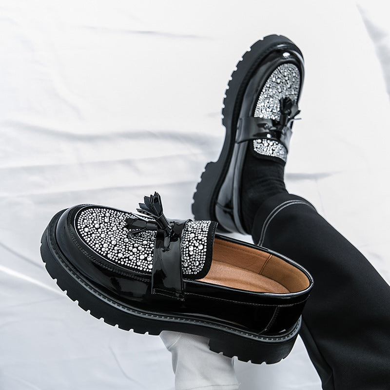 Cross-border new arrivalmencasualfashionlow anklethick soleleather shoesk-stylecontrast colortasselp 6