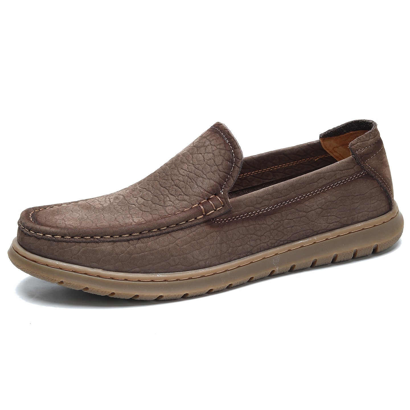 Elephant pattern single layer frosted cowhide beanie shoes 2026 spring and summer new arrivalplaid b