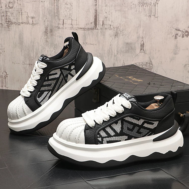 Men's Platform Shell-Toe Trendy White Sneakers 2026