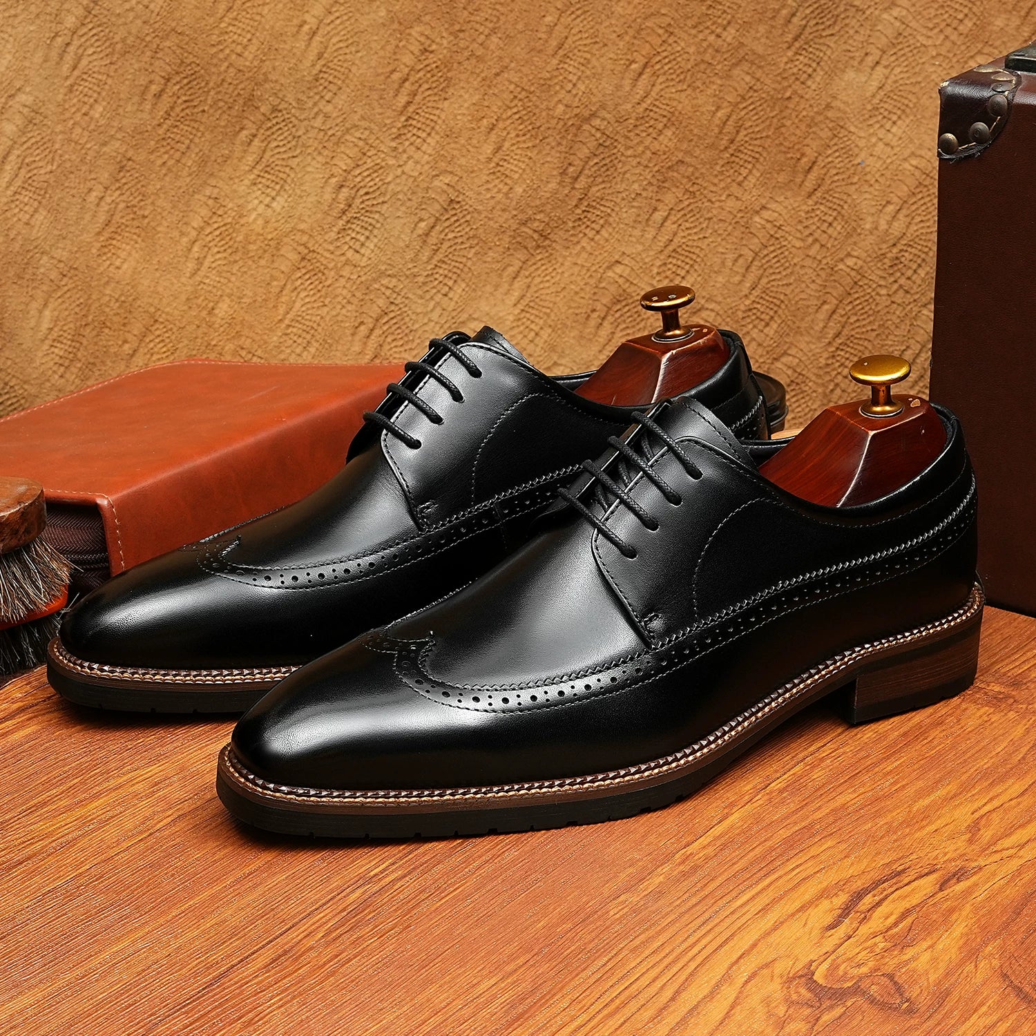 Men's Genuine Leather Derby Shoes, Business, Formal