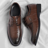 Cross-border plus size men's shoes business formal leather shoes men's casual hand-grabbed pattern