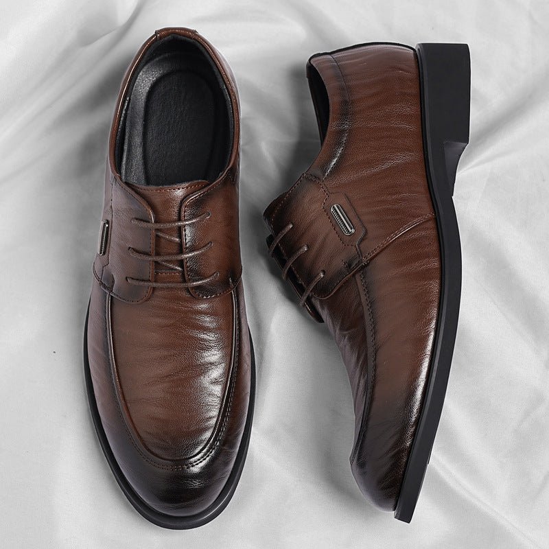 Cross-border plus size men's shoes business formal leather shoes men's casual hand-grabbed pattern