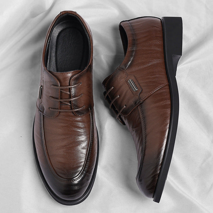 Cross-border plus size men's shoes business formal leather shoes men's casual hand-grabbed pattern