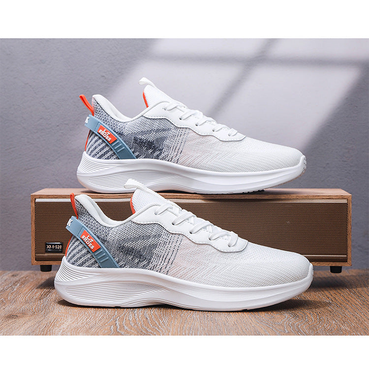 Extra large size sports shoes spring autum men's shoes 48 fly weaving lightweight thick sole 49 sports students 50 non-slip mesh running shoes