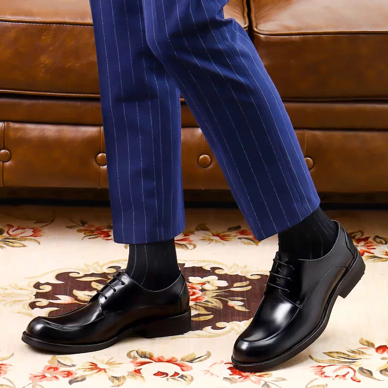 Men's Genuine Leather Leather Shoes, Height Increasing, Thick Sole