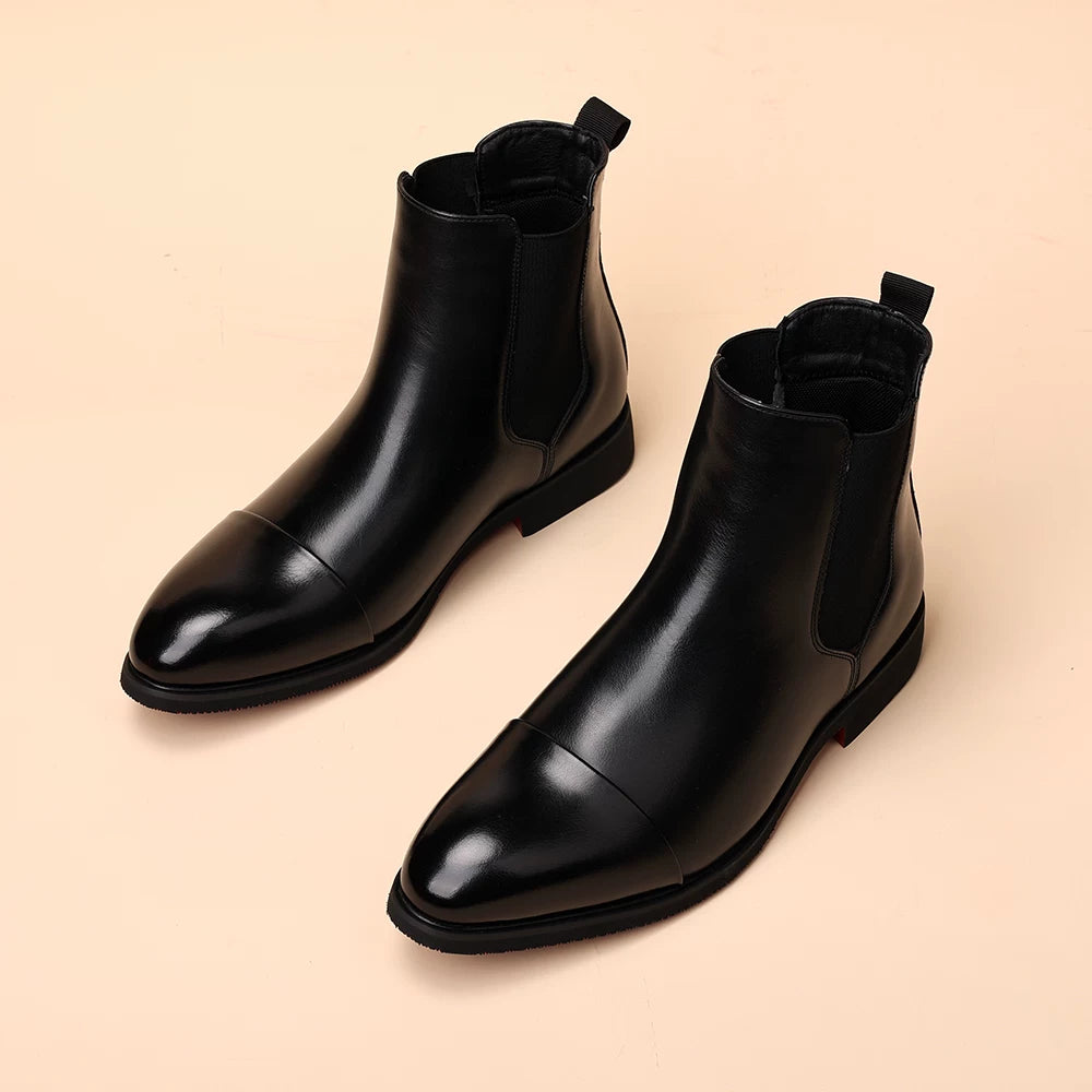 Men's Martin Boots, Height Increasing, Pointed Toe