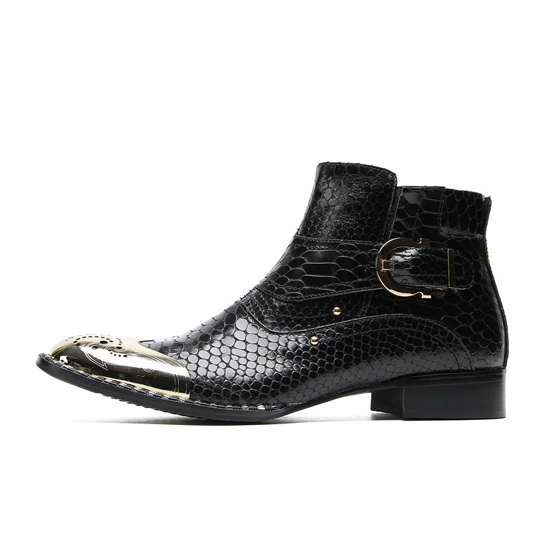 Cowhide Martin boots men's winter velvet British leather boots high-top leather shoes handmade retro boots men's leather boots work boots