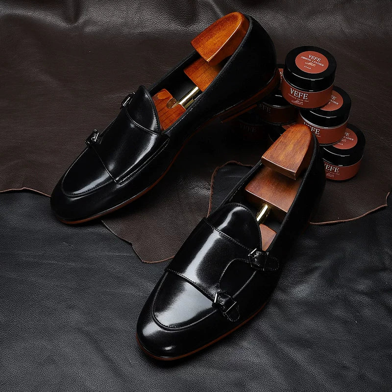 Men's Genuine Leather Loafers, Breathable, Round Toe