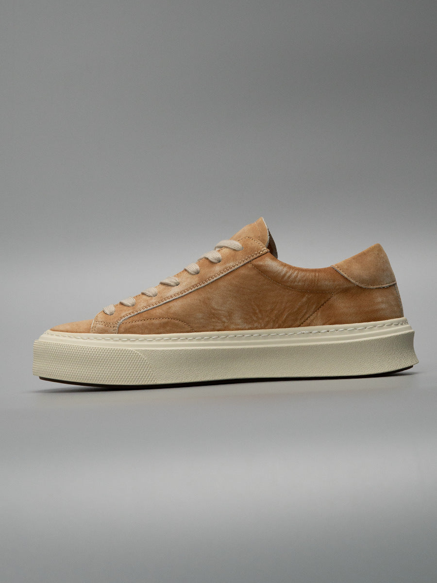 European station 2026 new men's genuine leather distressed washed cowhide fashion brown versatile trendy casual skate shoes 13