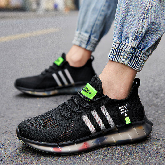 Men's shoes summer 2025 new flying mesh shoes casual running shoes summer breathable mesh sports shoes men's shoes(P)