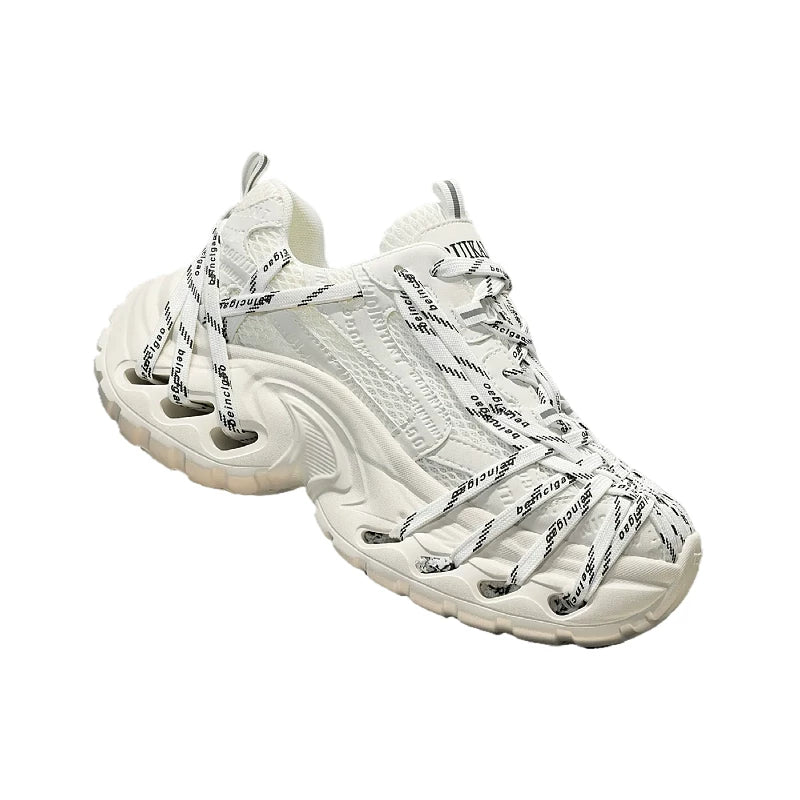 Men's Height-Increasing Platform Breathable Mesh Shock-Absorbing Chunky Dad Sneakers