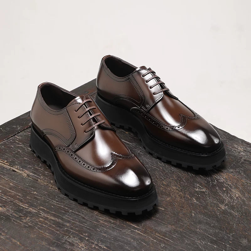 Men's Derby Shoes, Height Increasing, Thick Sole