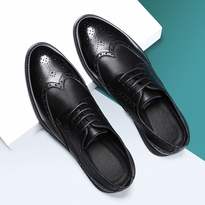 New brogue leather dress shoes for men - british & korean style, business formal, breathable casual