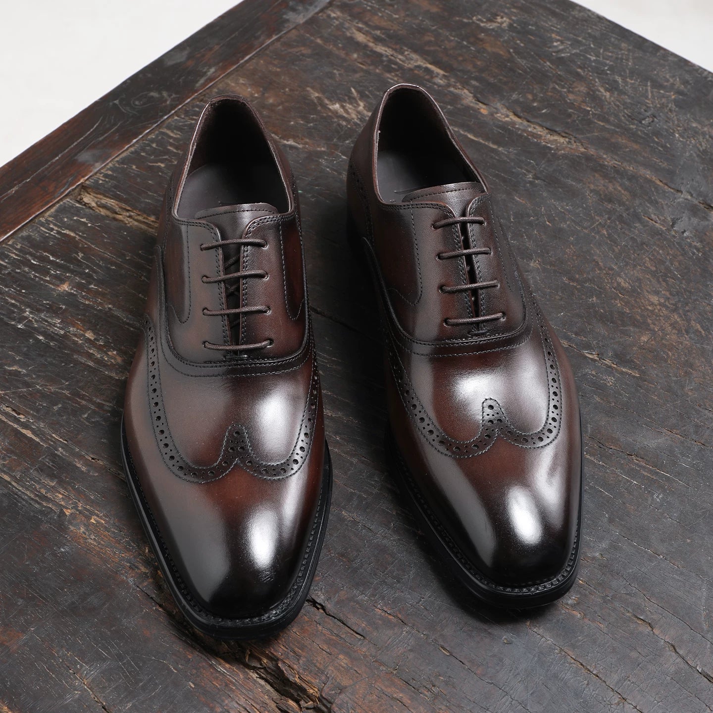 Men's Genuine Leather Oxford Shoes, Handmade, British Style