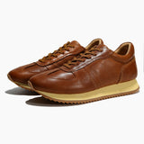 Grandmaster brown european station men's shoes autumretrocasual shoes thick sole british style classyeasiest for match genuine leather agar shoes
