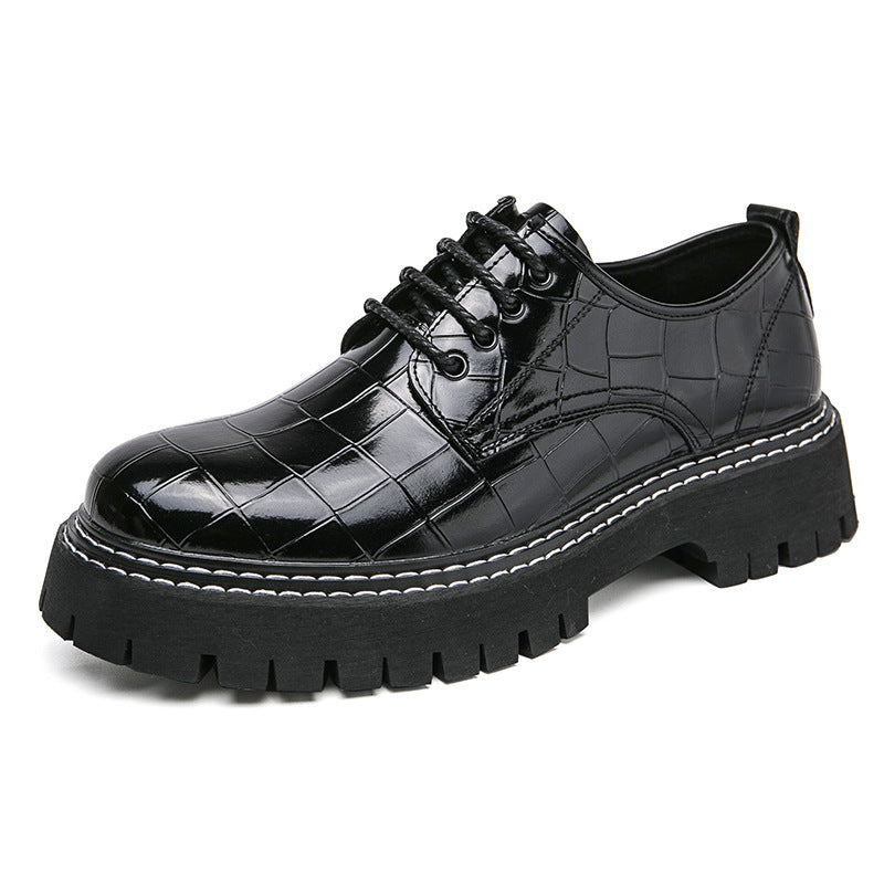 2026 spring/autumn cross-border plus size men's low-cut leather shoes, new men's thick-soled height-