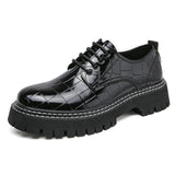 2026 spring/autumn cross-border plus size men's low-cut leather shoes, new men's thick-soled height-
