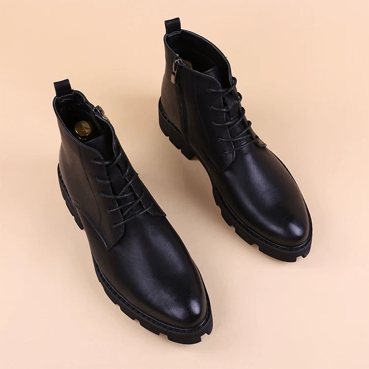 Men's Martin Boots, Height Increasing, Thick Sole