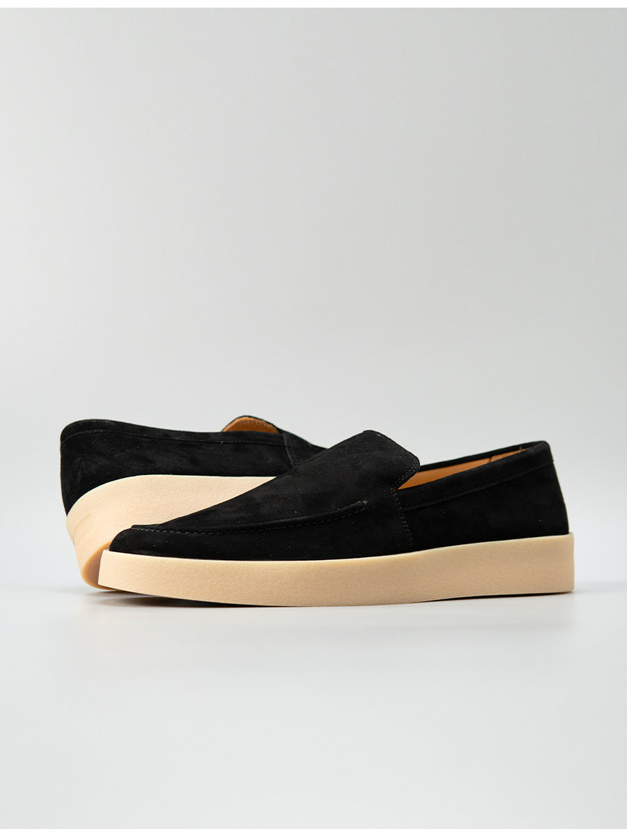 6509a-1 premium velvet loafers - cashmere slip-ons for men - handmade trendy shoes - business casual versatile leather shoes