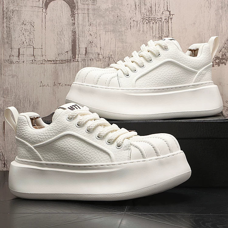 Men's Platform Height-Increasing White Lightweight Shell-Toe Mules Athletic Casual 2026 New