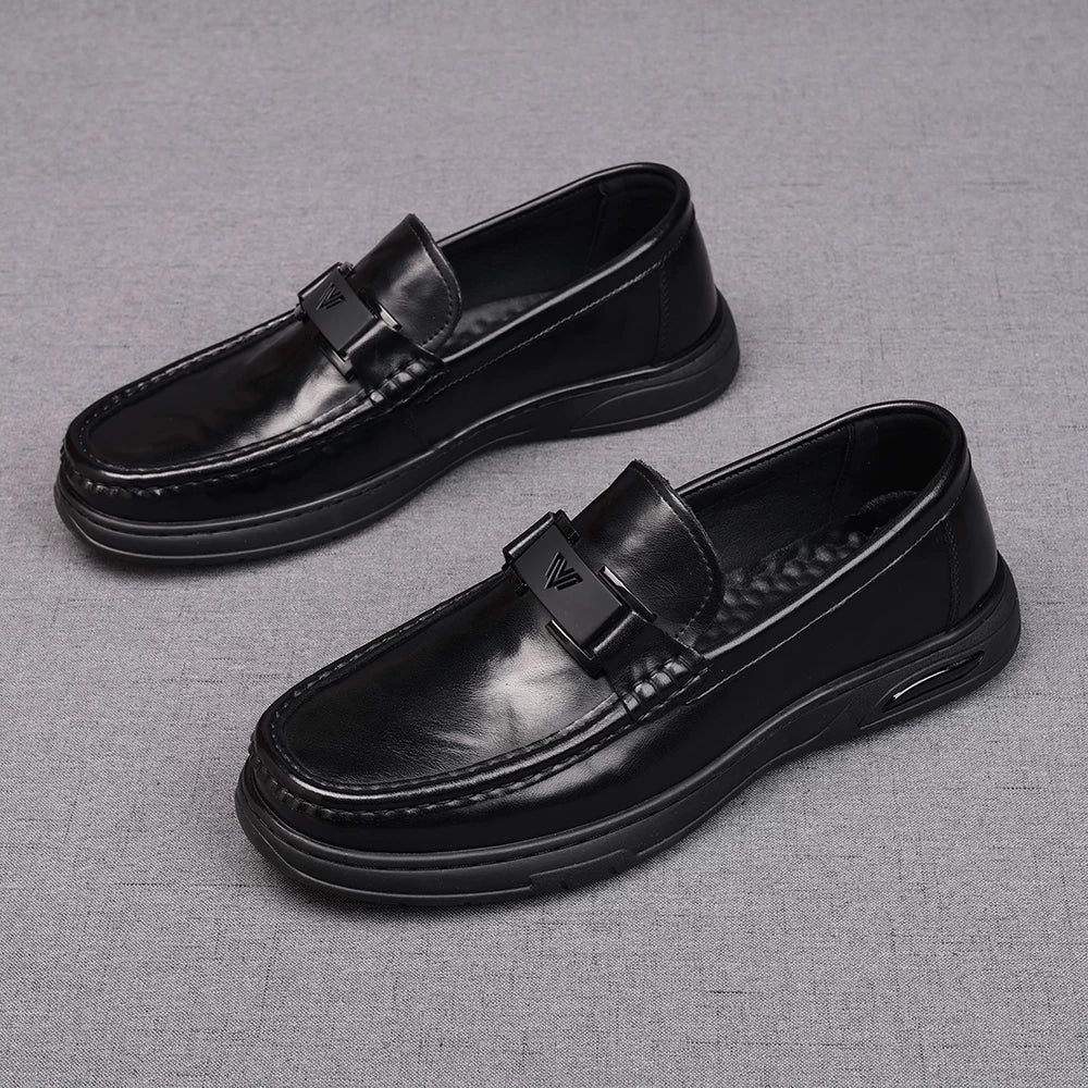 Men's Genuine Leather Loafers, Handmade, Slip-On