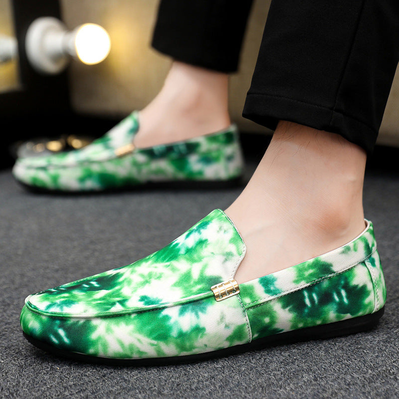 Spring/summer casual sneakers, trendy loafers, men's slip-ons, moccasins, one-step shoes, men's foot